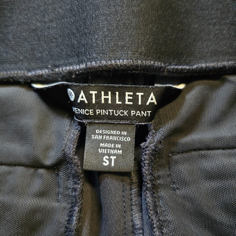 Athleta Pants Womens Size Small Tall Black Venice Pintuck Tapered Pull On Casual - Picture 4 of 11